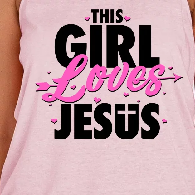 Cute This Girl Loves Jesus Women's Knotted Racerback Tank