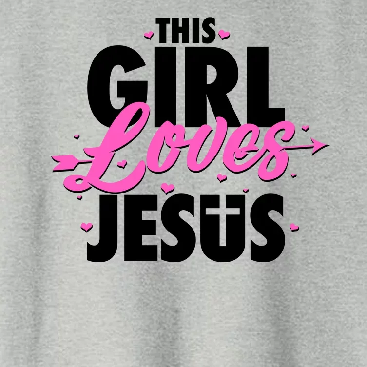 Cute This Girl Loves Jesus Women's Crop Top Tee