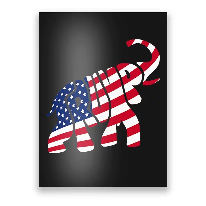 Cute Trump Gift Proud American Flag Elephant Poster