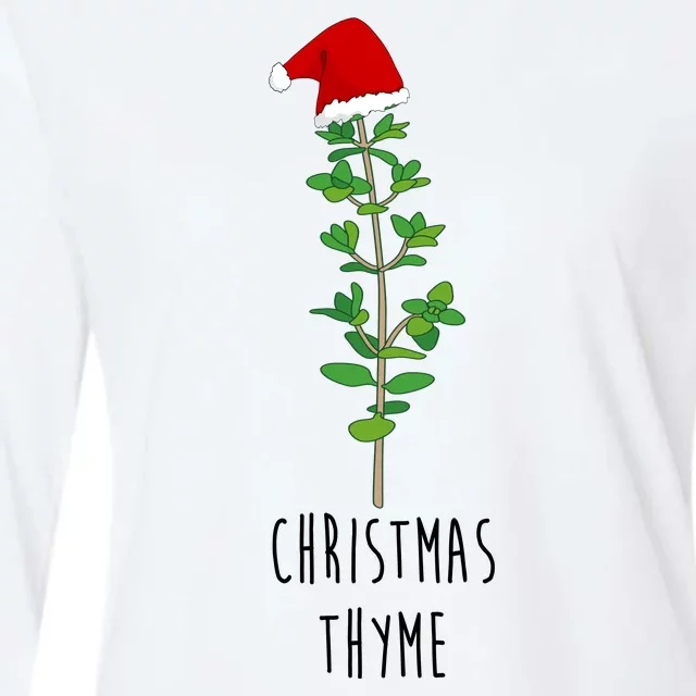 Christmas Thyme Holiday Womens Cotton Relaxed Long Sleeve T-Shirt