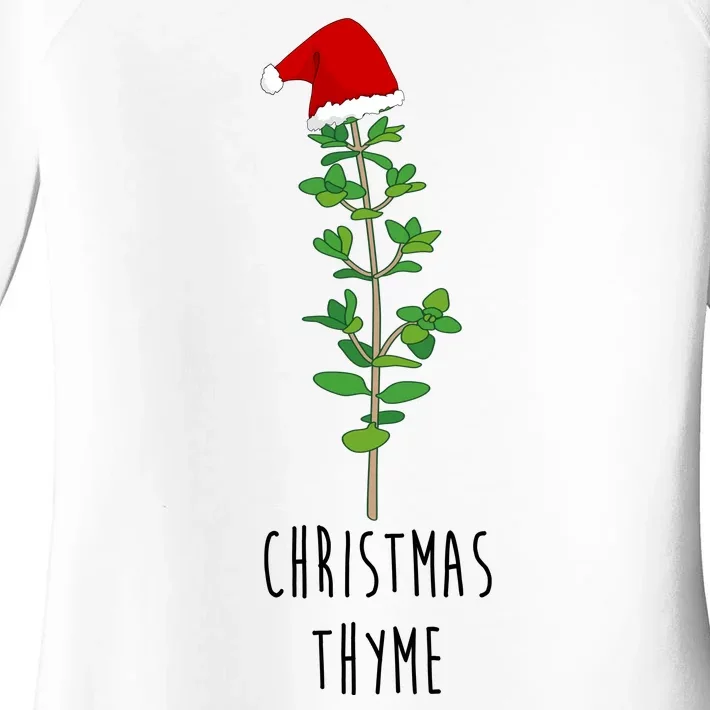 Christmas Thyme Holiday Women's Perfect Tri Tunic Long Sleeve Shirt