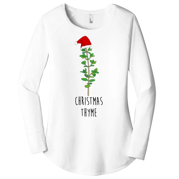 Christmas Thyme Holiday Women's Perfect Tri Tunic Long Sleeve Shirt