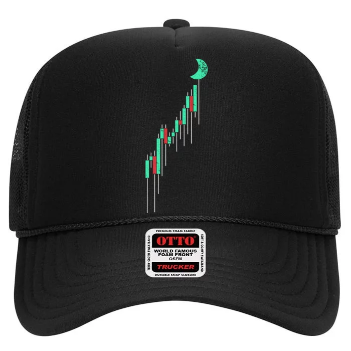 Crypto Trading Hodl Vintage Stock High Crown Mesh Trucker Hat