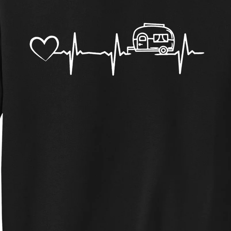 Camping Trailer Heartbeat Heart Motorhome Heartbeat Sweatshirt