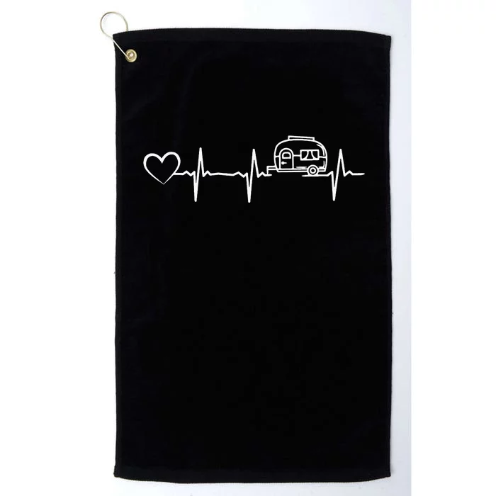 Camping Trailer Heartbeat Heart Motorhome Heartbeat Platinum Collection Golf Towel