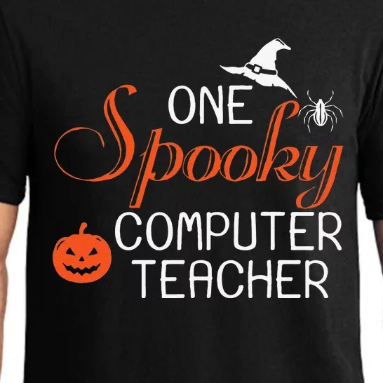 Computer Teacher Halloween Funny Spooky Gift Pajama Set