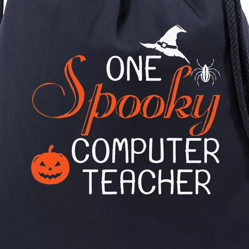 Computer Teacher Halloween Funny Spooky Gift Drawstring Bag