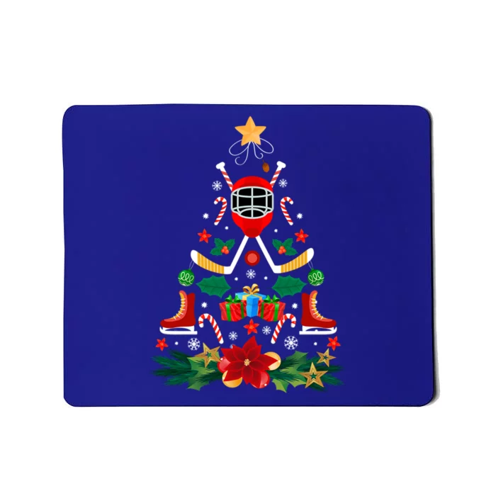 Christmas Tree Hockey Players Costume Hockey Lovers Hockey Gift Mousepad