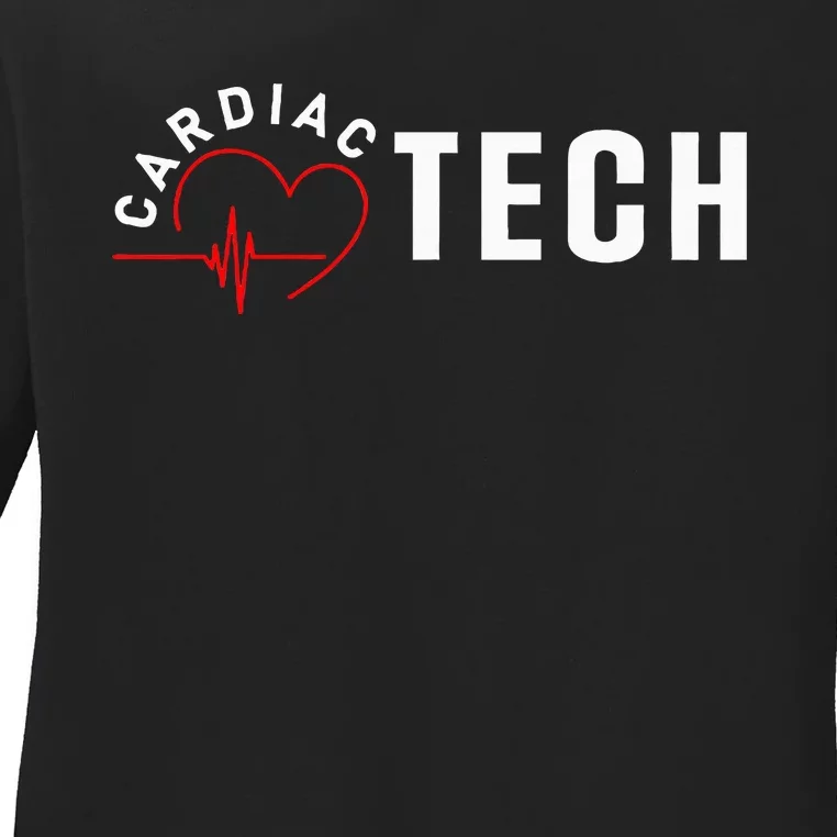 Cardiac Tech Heart Ladies Long Sleeve Shirt