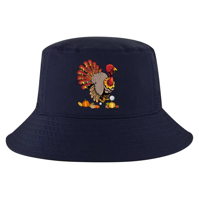 Cute Turkey Hockey Player Turkey's Day Happy Thanksgiving Gift Cool Comfort Performance Bucket Hat