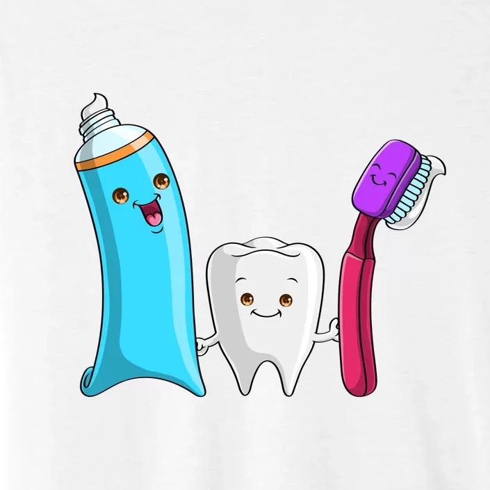 Cute Tooth Holding Toothbrush And Toot Paste ChromaSoft Performance T-Shirt