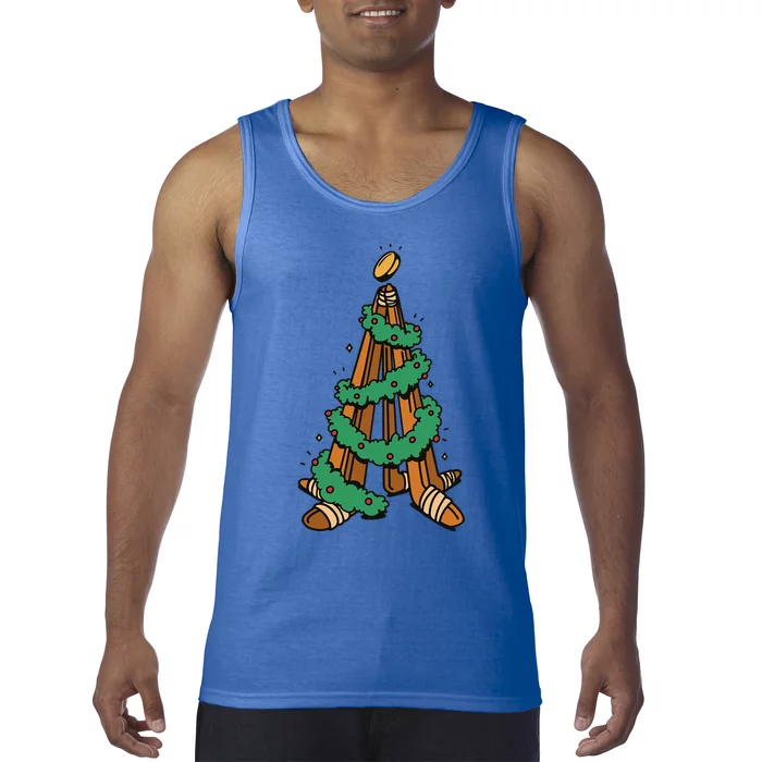 Christmas Tree Hockey Sticks Hocker Player Christmas Santa Gift Tank Top