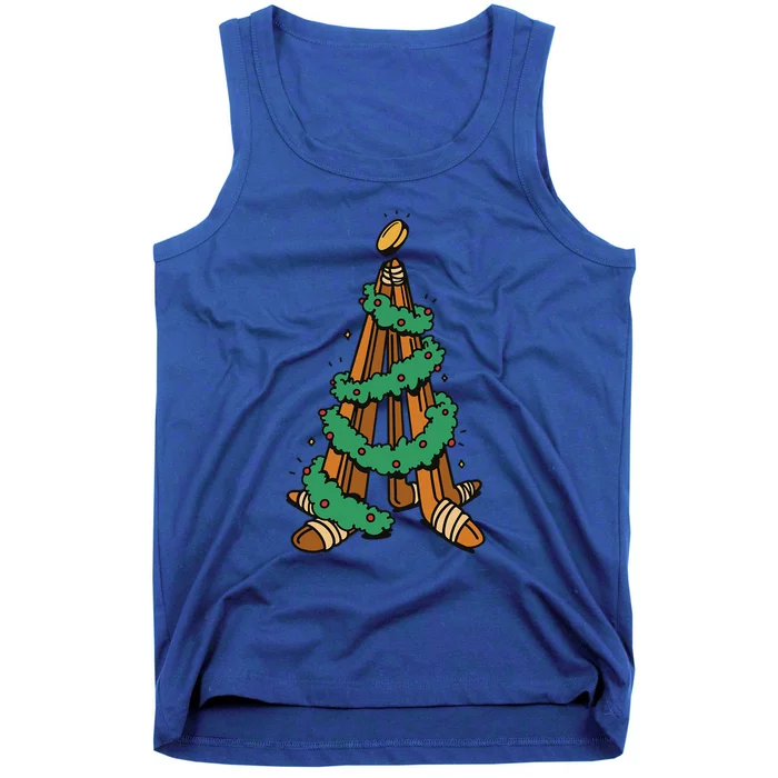 Christmas Tree Hockey Sticks Hocker Player Christmas Santa Gift Tank Top