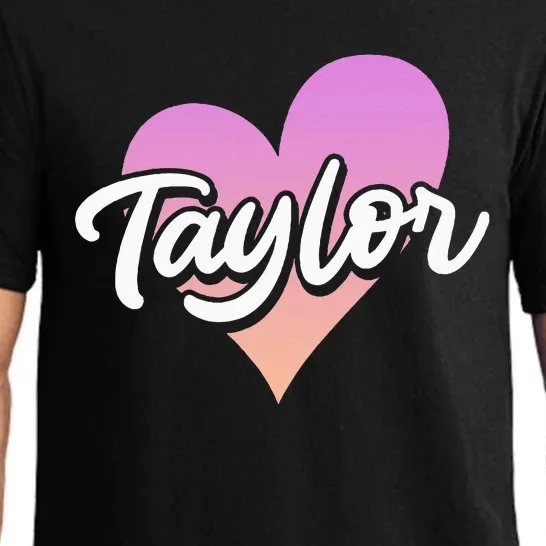 Customized Taylor Heart I Love Taylor First Name Pajama Set