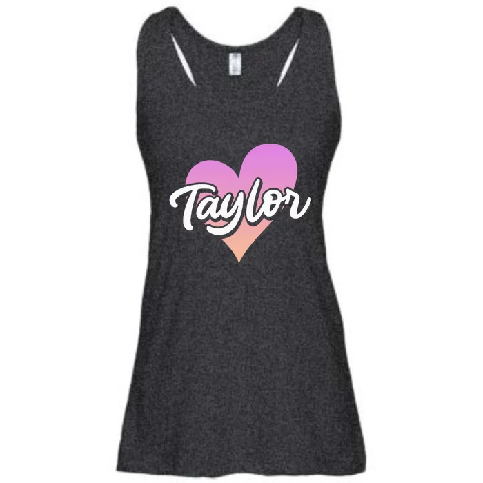 Customized Taylor Heart I Love Taylor First Name Ladies Essential Flowy Tank