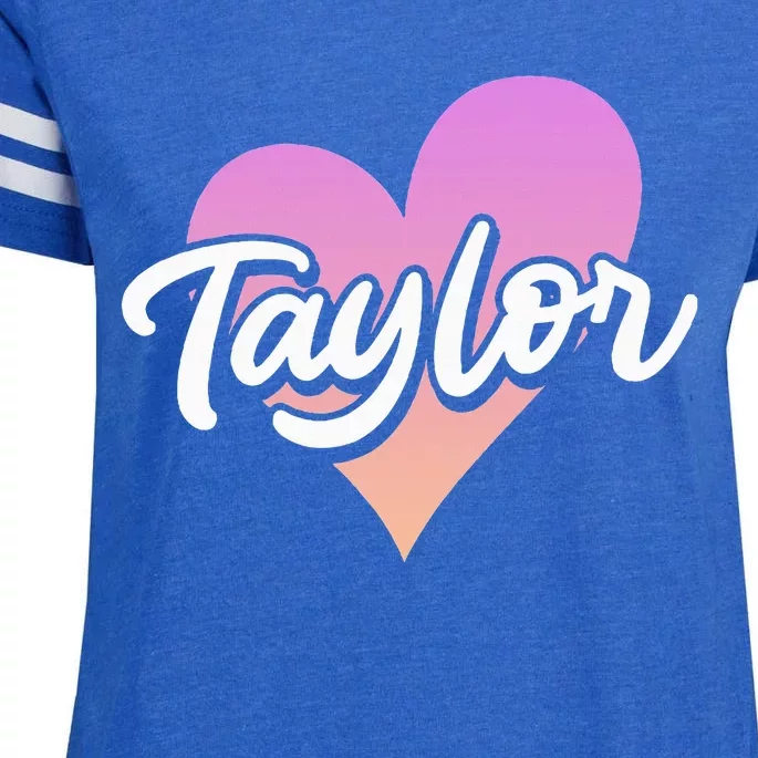 Customized Taylor Heart I Love Taylor First Name Enza Ladies Jersey Football T-Shirt