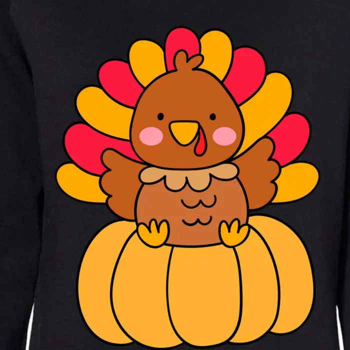 Cute Turkey Happy Thanksgiving Day Harvest Festival Gift Womens California Wash Sweatshirt