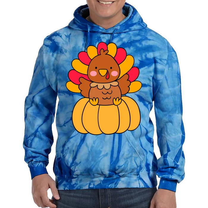 Cute Turkey Happy Thanksgiving Day Harvest Festival Gift Tie Dye Hoodie