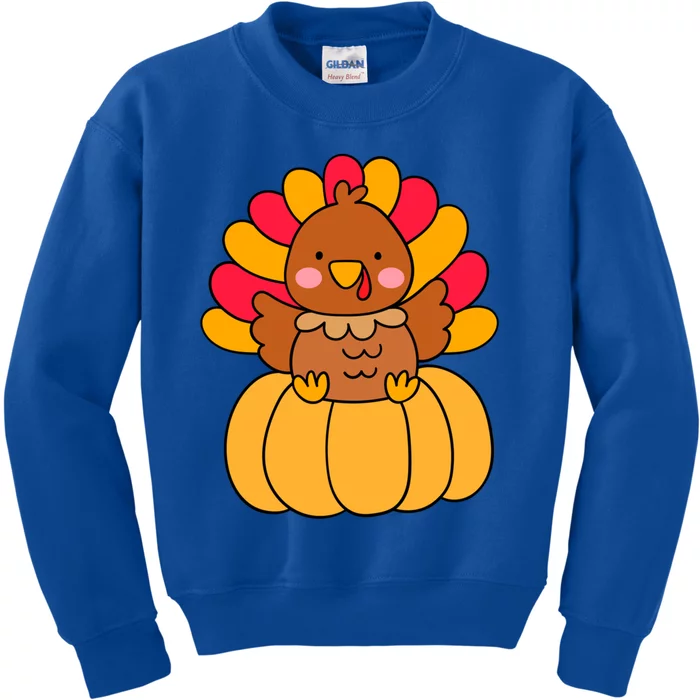 Cute Turkey Happy Thanksgiving Day Harvest Festival Gift Kids Sweatshirt