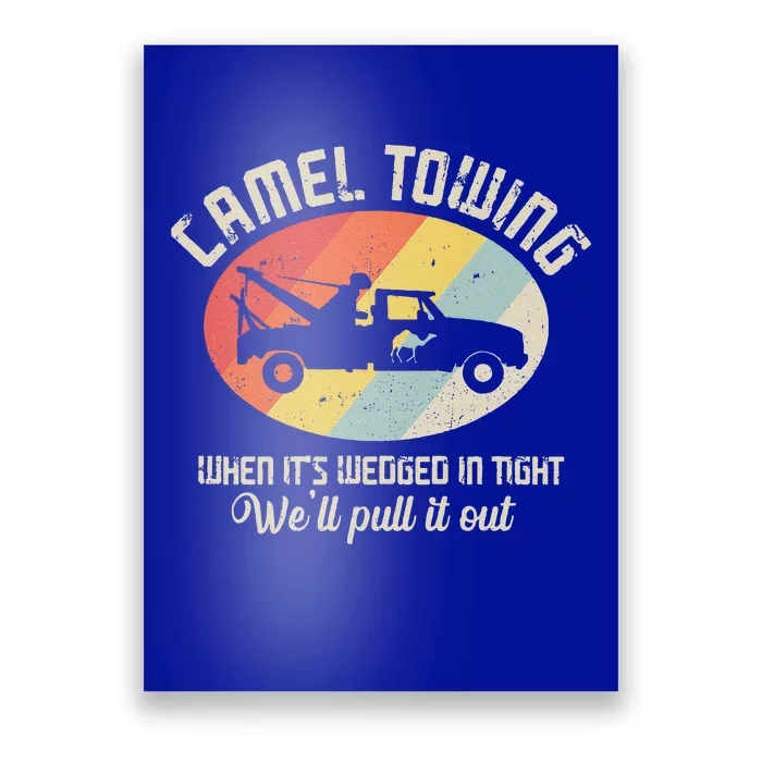 Camel Towing Halloween Retro Poster