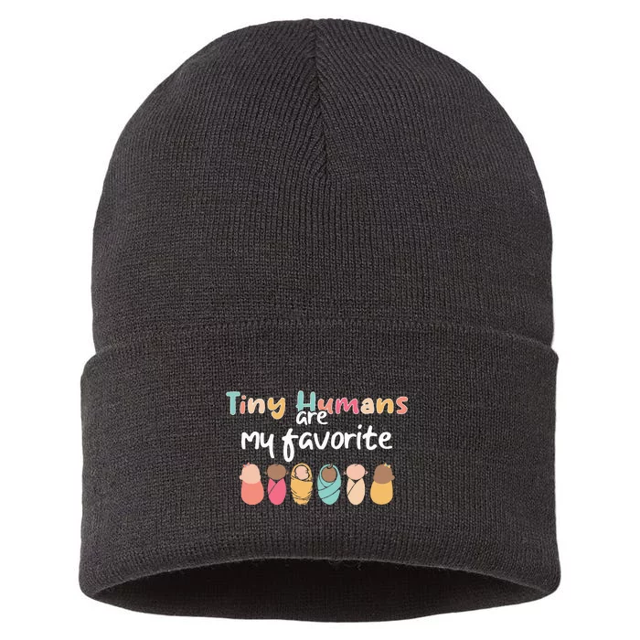 Cute Tiny Humans Are My Favorite Design NICU Nurse Sustainable Knit Beanie