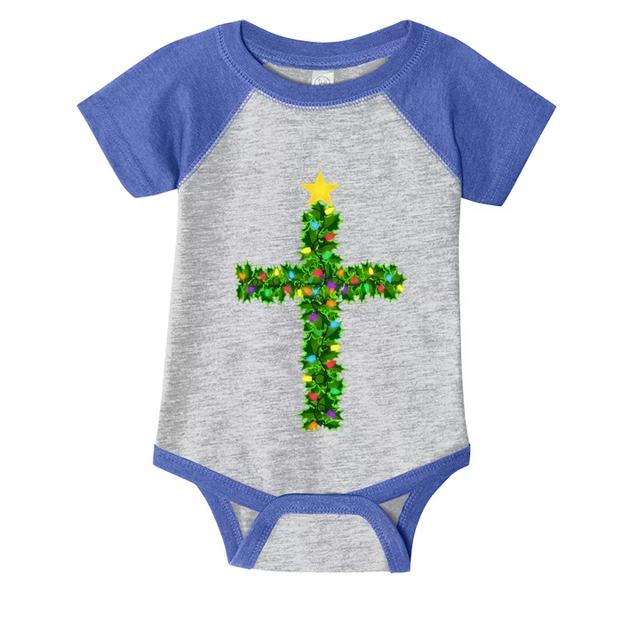 Christmas Tree Holly Cross Infant Baby Jersey Bodysuit