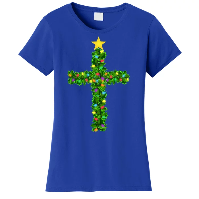 Christmas Tree Holly Cross Women's T-Shirt