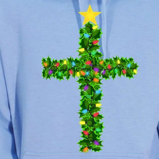 Christmas Tree Holly Cross Unisex Surf Hoodie