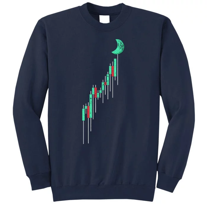 Crypto Trading Hodl Vintage Stock Chart To The Moon Tall Sweatshirt