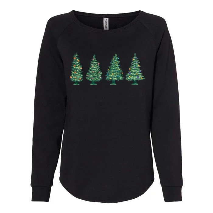 Christmas Trees Holiday Season Womens California Wash Sweatshirt