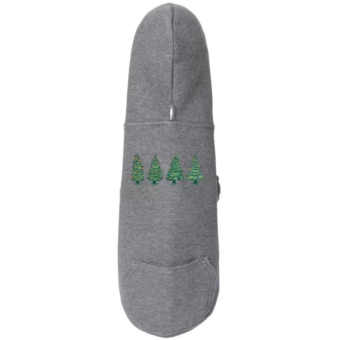 Christmas Trees Holiday Season Doggie 3-End Fleece Hoodie