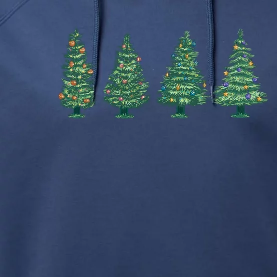 Christmas Trees Holiday Season Performance Fleece Hoodie