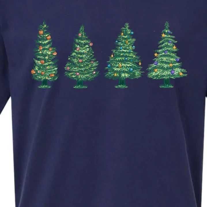 Christmas Trees Holiday Season Sueded Cloud Jersey T-Shirt