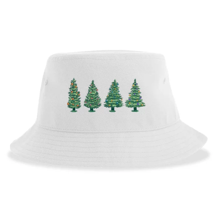 Christmas Trees Holiday Season Sustainable Bucket Hat