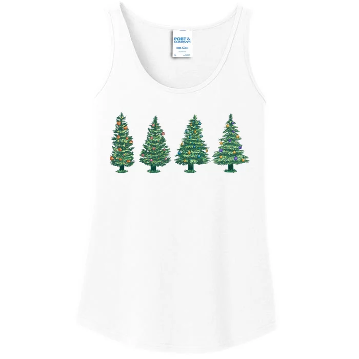 Christmas Trees Holiday Season Ladies Essential Tank