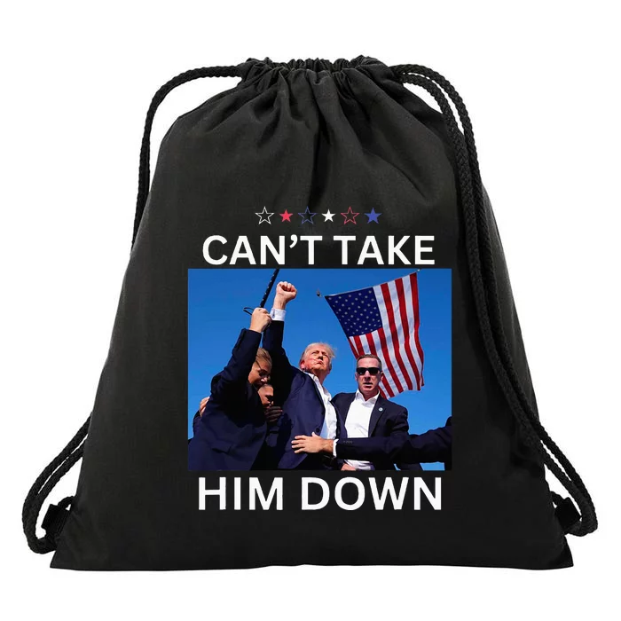 CanT Take Him Down Shooting At Donald Trump Rally Drawstring Bag