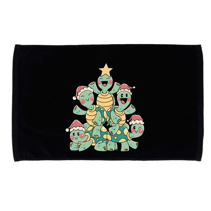 Christmas Turtles Holiday Tree Microfiber Hand Towel