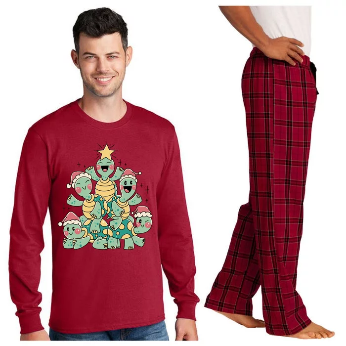 Christmas Turtles Holiday Tree Long Sleeve Pajama Set