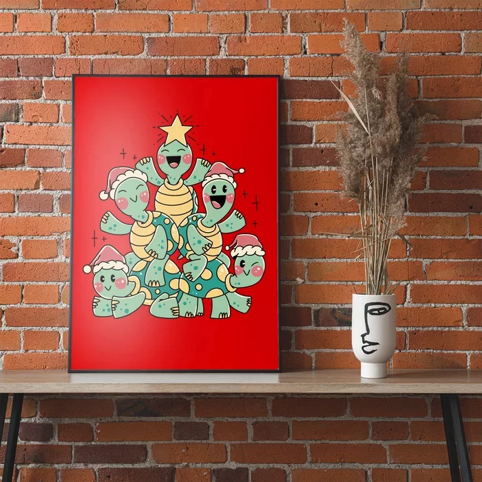 Christmas Turtles Holiday Tree Poster