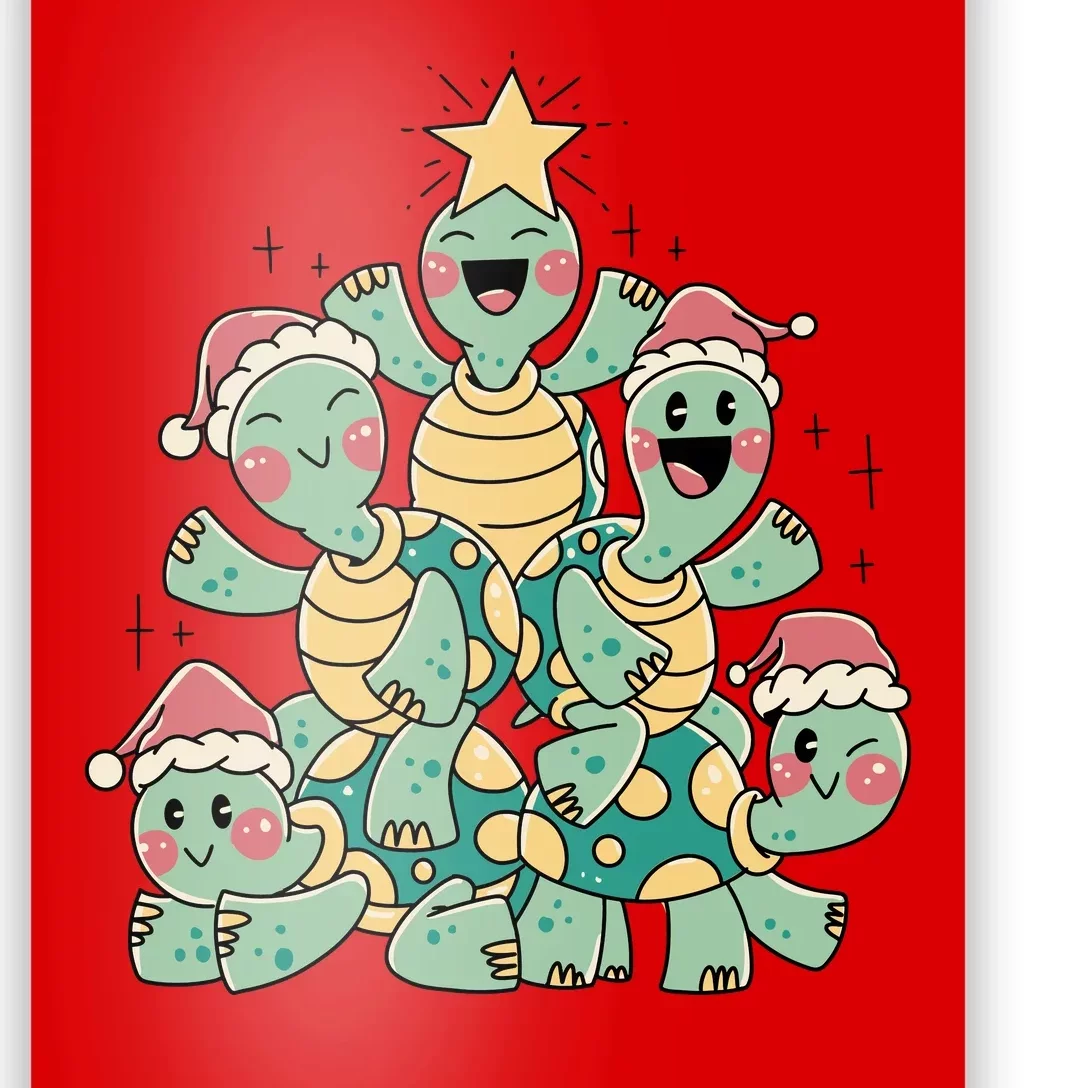 Christmas Turtles Holiday Tree Poster