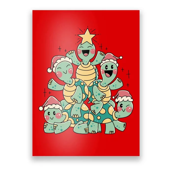 Christmas Turtles Holiday Tree Poster