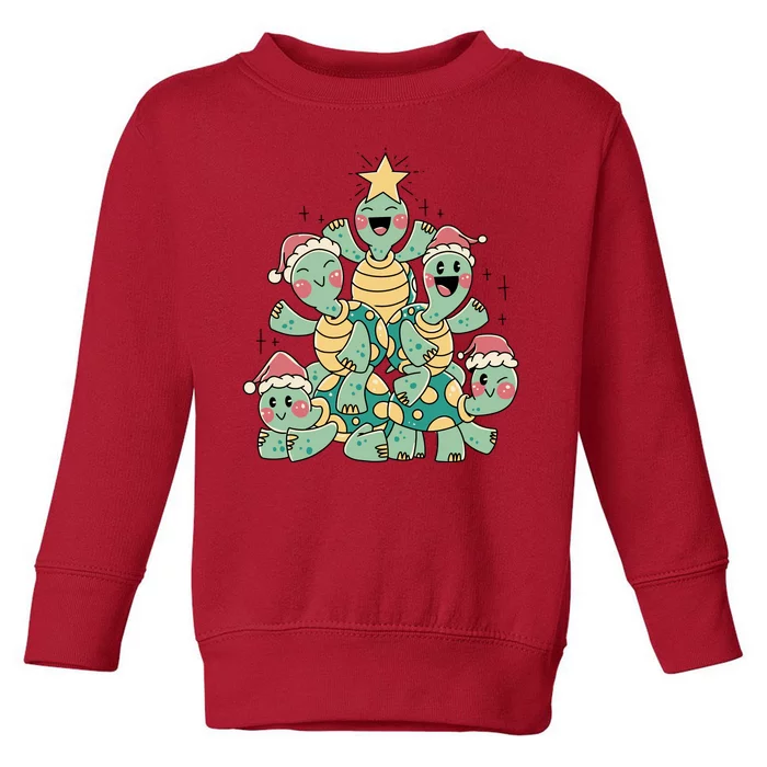 Christmas Turtles Holiday Tree Toddler Sweatshirt