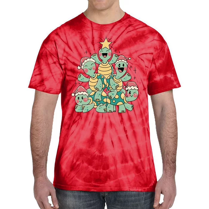 Christmas Turtles Holiday Tree Tie-Dye T-Shirt