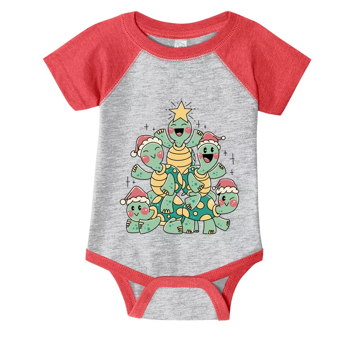 Christmas Turtles Holiday Tree Infant Baby Jersey Bodysuit