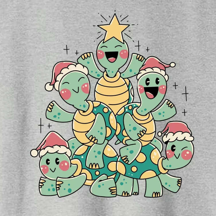 Christmas Turtles Holiday Tree Women's Crop Top Tee