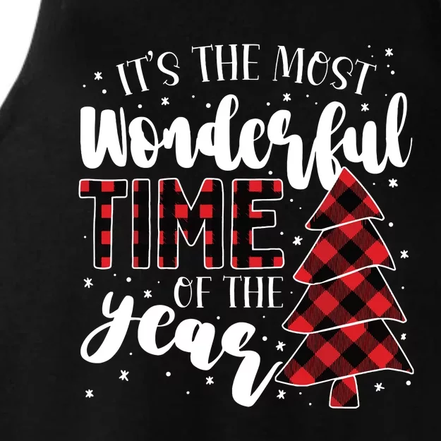 Christmas Trees Its The Most Wonderful Time Of The Year Ladies Tri-Blend Wicking Tank