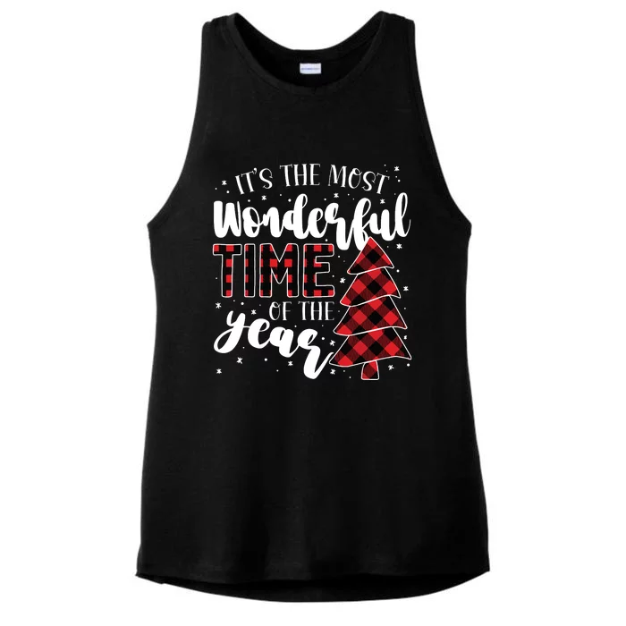 Christmas Trees Its The Most Wonderful Time Of The Year Ladies Tri-Blend Wicking Tank