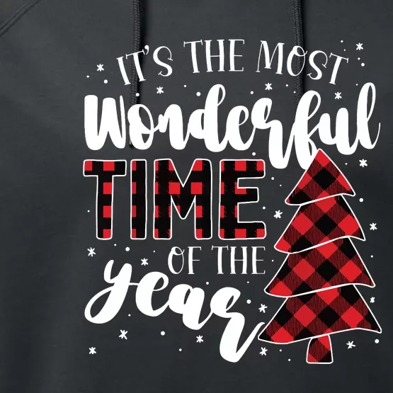 Christmas Trees Its The Most Wonderful Time Of The Year Performance Fleece Hoodie