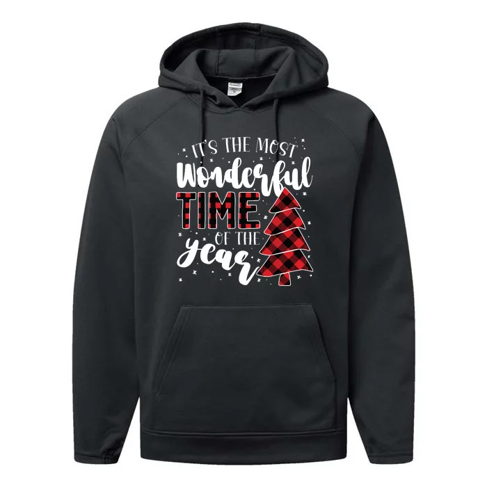 Christmas Trees Its The Most Wonderful Time Of The Year Performance Fleece Hoodie