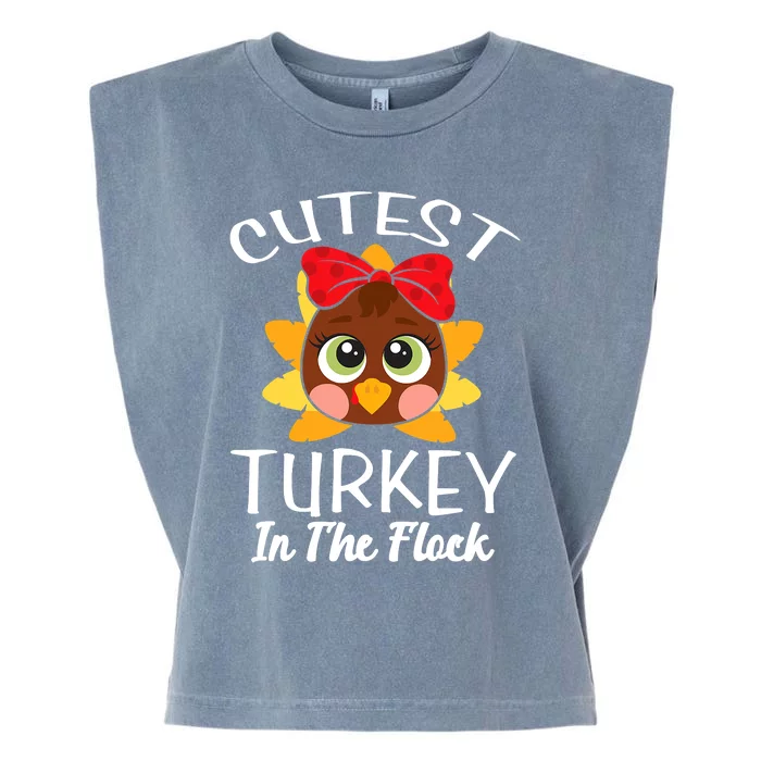 Cutest Turkey In The Flock Thanksgiving Garment-Dyed Women's Muscle Tee